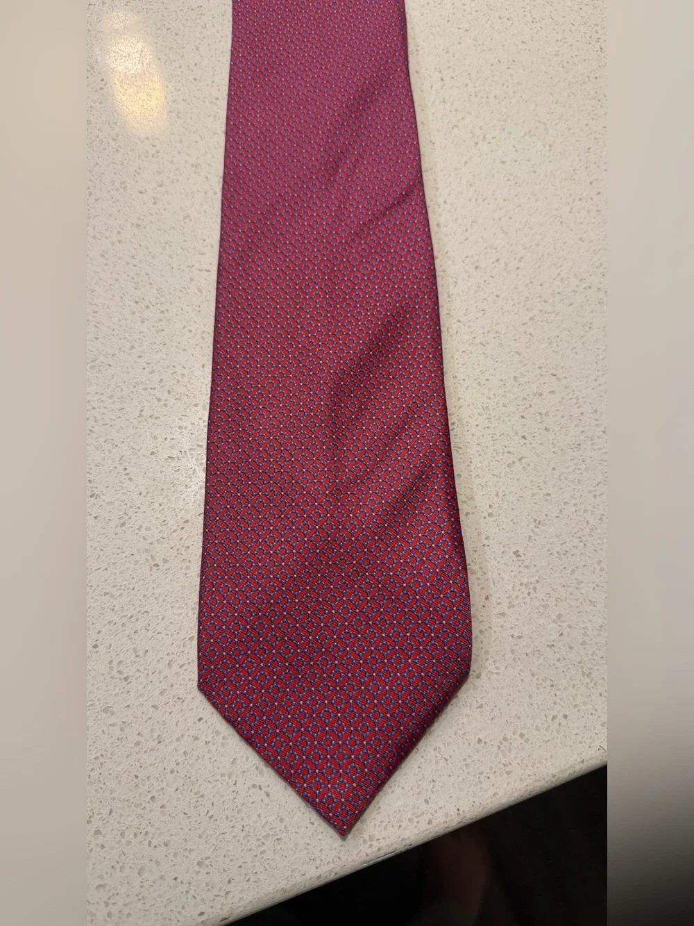 Stefano Ricci Red Blue Geometric Silk Tie Italy